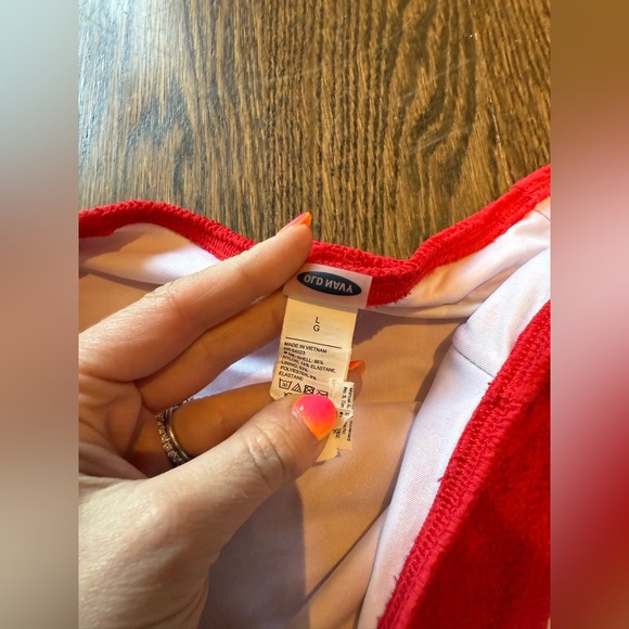 Old Navy Red High-Waisted Bikini Bottoms Size L - Picture 3 of 4